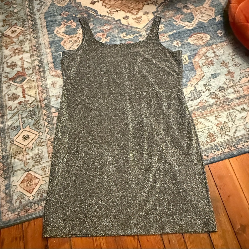 ✨ bebe Black & Silver Shimmer Mini Dress Size 1X